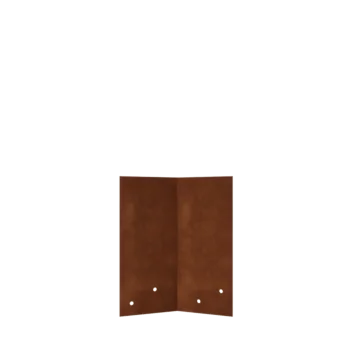 Piastra di giunzione in acciaio corten - 45° - Altezza bordura da giardino 22 / 25 cm