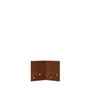 Piastra di giunzione in acciaio corten - 45° - Altezza bordura da giardino 12 / 15 cm