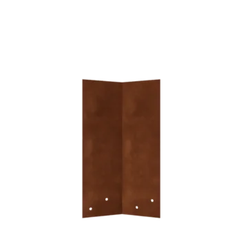 Piastra di giunzione in acciaio corten - 45° - Altezza bordura da giardino 34 / 37,5 cm
