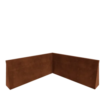 Muro di contenimento in acciaio corten - Angolo interno - 100 x 100 x 50 cm