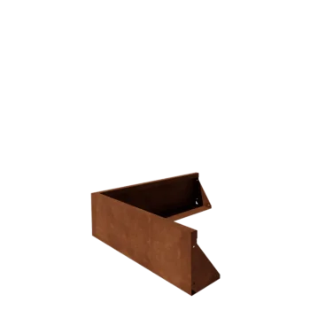 Muro di contenimento in acciaio corten - Angolo esterno - 100 x 100 x 30 cm