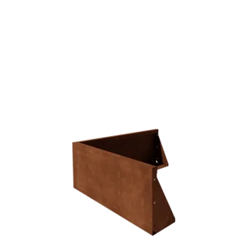 Muro di contenimento in acciaio corten - Angolo esterno - 100 x 100 x 40 cm