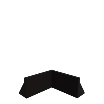 Muro di contenimento in acciaio - Angolo interno - 50 x 50 x 30 cm - RAL9005 opaco (nero)