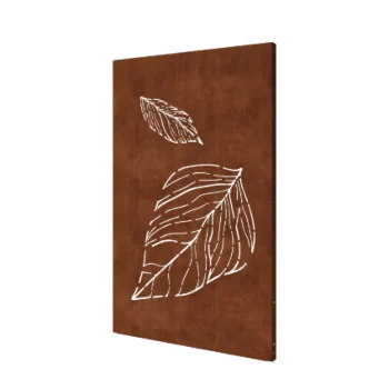 Pannello decorativo in acciaio corten - Foglie 2 - 120 x 6 x 190 cm