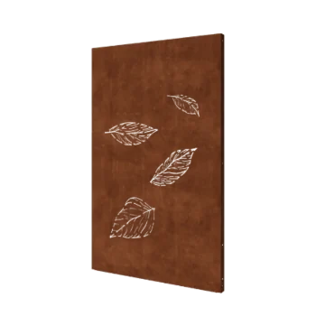 Pannello decorativo in acciaio corten - Foglie 3 - 120 x 6 x 190 cm