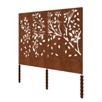 Pannello decorativo in acciaio corten - Albero set completo - 240 x 6 x 190 cm