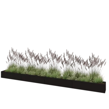 Fioriera XXL in acciaio - Rettangolo - 480 x 30 x 30 cm - RAL9005 opaco (nero) - Con piastra di base