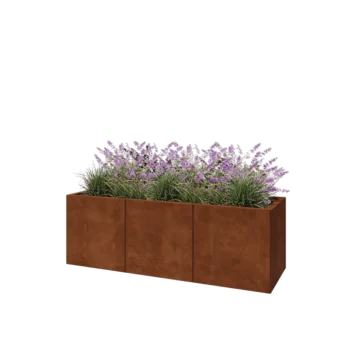 Fioriera XXL in acciaio corten - Rettangolo - 150 x 50 x 50 cm - Senza piastra di base