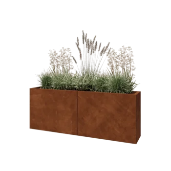 Fioriera XXL in acciaio corten - Rettangolo - 160 x 30 x 60 cm - Senza piastra di base