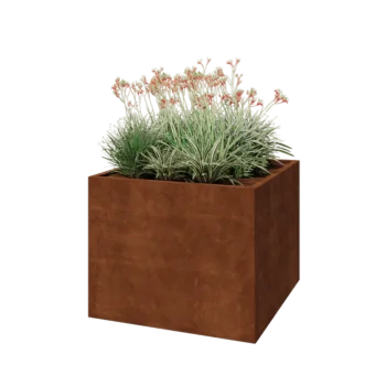 Fioriera in acciaio corten - Quadrato - 100 x 100 x 80 cm - Senza piastra di base