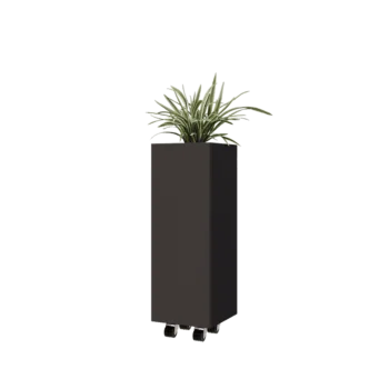 Fioriera in acciaio - Quadrato - 30 x 30 x 80 cm - Altri colori RAL - Con piastra di base - Con ruote