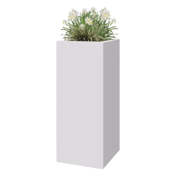 Fioriera in vetroresina - Quadrato - 50 x 50 x 120 cm - RAL9010 opaco (bianco) - Con fondo