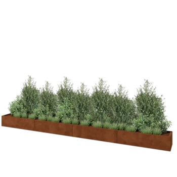 Fioriera XXL in acciaio corten - Rettangolo - 480 x 40 x 30 cm - Senza piastra di base