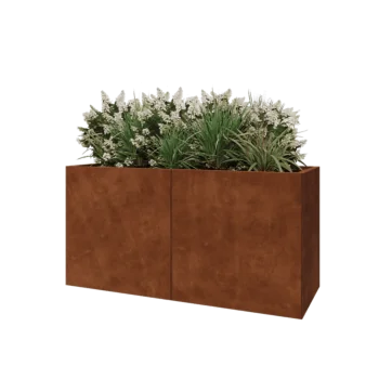 Fioriera XXL in acciaio corten - Rettangolo - 160 x 60 x 80 cm - Con piastra di base