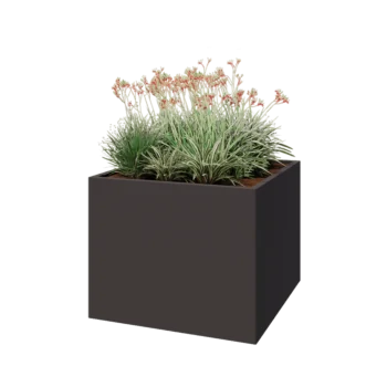 Fioriera in acciaio - Quadrato - 100 x 100 x 80 cm - RAL7016 opaco (grigio antracite) - Senza piastra di base
