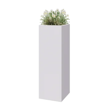 Fioriera in vetroresina - Quadrato - 40 x 40 x 120 cm - RAL9010 opaco (bianco) - Con fondo