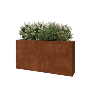 Fioriera XXL in acciaio corten - Rettangolo - 160 x 30 x 80 cm - Senza piastra di base