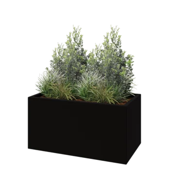 Fioriera in vetroresina - Rettangolo - 100 x 50 x 50 cm - RAL9005 opaco (nero) - Con fondo