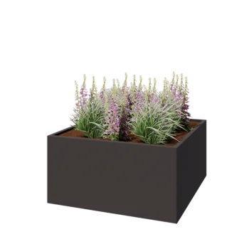 Fioriera in acciaio - Quadrato - 120 x 120 x 60 cm - RAL7016 opaco (grigio antracite) - Senza piastra di base
