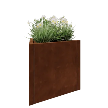 Fioriera in acciaio corten - Triangolo equilatero - 70,6 x 61 x 60 cm - Senza piastra di base