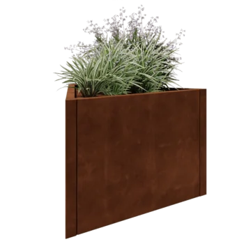 Fioriera in acciaio corten - Triangolo equilatero - 90,6 x 78,3 x 60 cm - Senza piastra di base