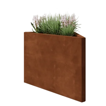 Fioriera in acciaio corten - Triangolo isoscele - 83,9 x 46,4 x 60 cm - Senza piastra di base