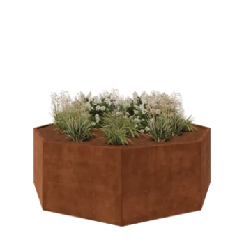 Fioriera in acciaio corten - Ottagono - 241,4 x 241,4 x 80 cm - Senza piastra di base
