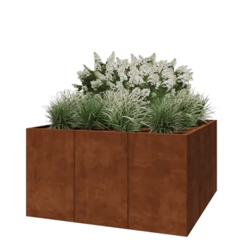 Fioriera XXL in acciaio corten - Quadrato - 150 x 150 x 80 cm - Senza piastra di base
