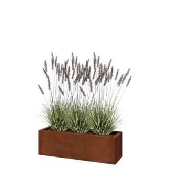 Fioriera in acciaio corten - Rettangolo - 100 x 30 x 30 cm - Senza piastra di base