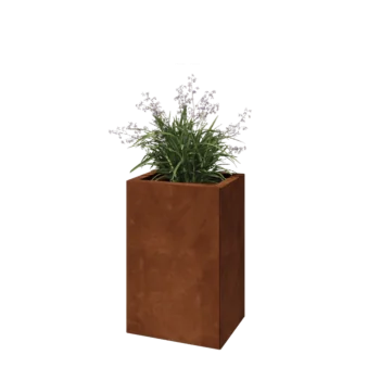 Fioriera in acciaio corten - Rettangolo - 40 x 30 x 60 cm - Senza piastra di base
