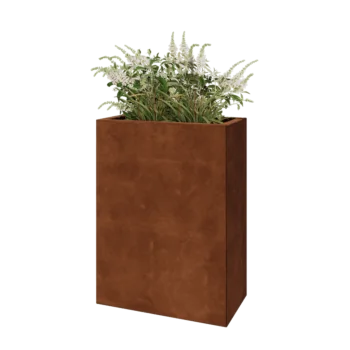 Fioriera in acciaio corten - Rettangolo - 60 x 30 x 80 cm - Senza piastra di base