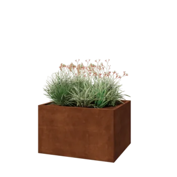 Fioriera in acciaio corten - Rettangolo - 100 x 80 x 60 cm - Senza piastra di base