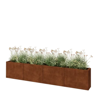 Fioriera XXL in acciaio corten - Rettangolo - 320 x 30 x 60 cm - Senza piastra di base