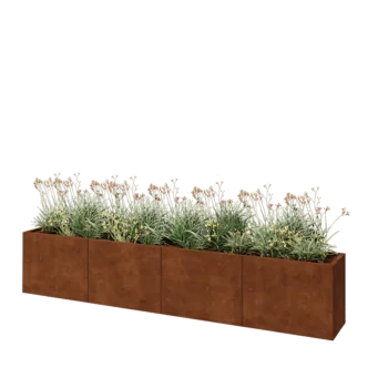 Fioriera XXL in acciaio corten - Rettangolo - 320 x 40 x 60 cm - Senza piastra di base