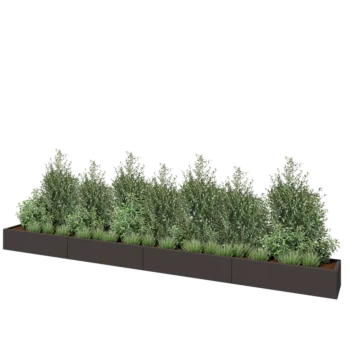 Fioriera XXL in acciaio - Rettangolo - 480 x 40 x 30 cm - RAL7016 opaco (grigio antracite) - Senza piastra di base