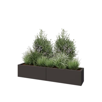 Fioriera XXL in acciaio - Rettangolo - 160 x 30 x 30 cm - RAL7016 opaco (grigio antracite) - Senza piastra di base