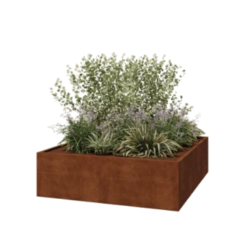 Fioriera in acciaio corten - Quadrato - 200 x 200 x 60 cm - Saldato - Senza piastra di base