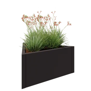 Fioriera in acciaio - Triangolo equilatero - 90,6 x 78,3 x 40 cm - RAL7016 opaco (grigio antracite) - Senza piastra di base