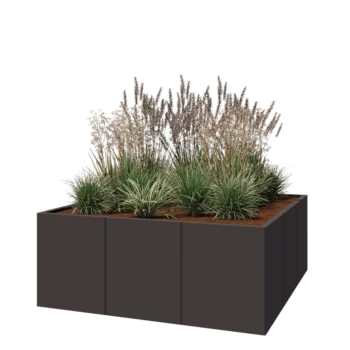 Fioriera XXL in acciaio - Quadrato - 150 x 150 x 60 cm - Altri colori RAL - Senza piastra di base