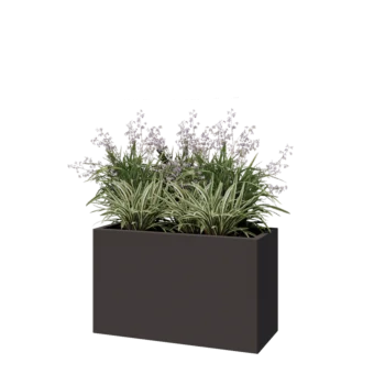 Fioriera in acciaio - Rettangolo - 100 x 40 x 60 cm - Altri colori RAL - Senza piastra di base