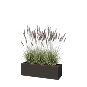 Fioriera in acciaio - Rettangolo - 100 x 30 x 30 cm - Altri colori RAL - Senza piastra di base