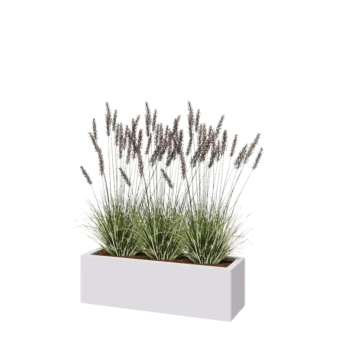 Fioriera in acciaio - Rettangolo - 100 x 30 x 30 cm - RAL9010 opaco (bianco) - Con piastra di base