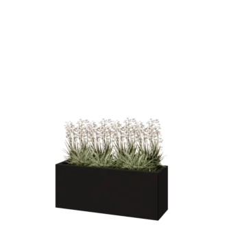 Fioriera in acciaio - Rettangolo - 100 x 30 x 40 cm - RAL9005 opaco (nero) - Senza piastra di base