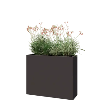 Fioriera in acciaio - Rettangolo - 100 x 30 x 80 cm - RAL7016 opaco (grigio antracite) - Senza piastra di base