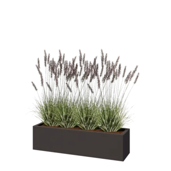 Fioriera in acciaio - Rettangolo - 120 x 30 x 30 cm - Altri colori RAL - Senza piastra di base