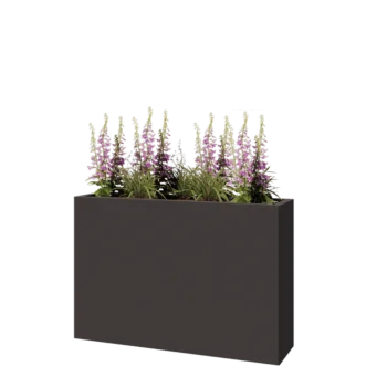 Fioriera in acciaio - Rettangolo - 120 x 30 x 80 cm - RAL7016 opaco (grigio antracite) - Senza piastra di base