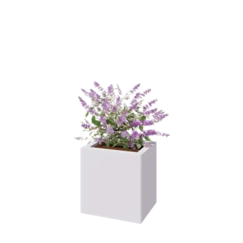 Fioriera in acciaio - Rettangolo - 40 x 30 x 40 cm - RAL9010 opaco (bianco) - Con piastra di base