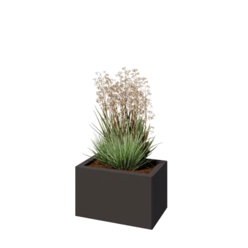 Fioriera in acciaio - Rettangolo - 50 x 30 x 30 cm - Altri colori RAL - Senza piastra di base