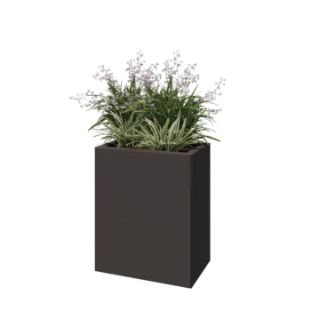 Fioriera in acciaio - Rettangolo - 50 x 30 x 60 cm - RAL7016 opaco (grigio antracite) - Senza piastra di base