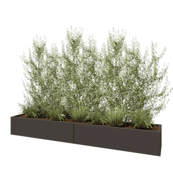 Fioriera XXL in acciaio - Rettangolo - 240 x 40 x 30 cm - RAL7016 opaco (grigio antracite) - Senza piastra di base